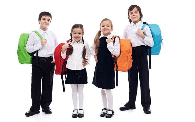Children in school uniform