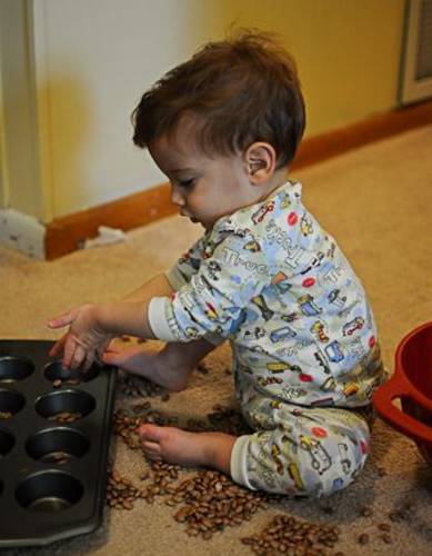 games with a one-year-old child at home