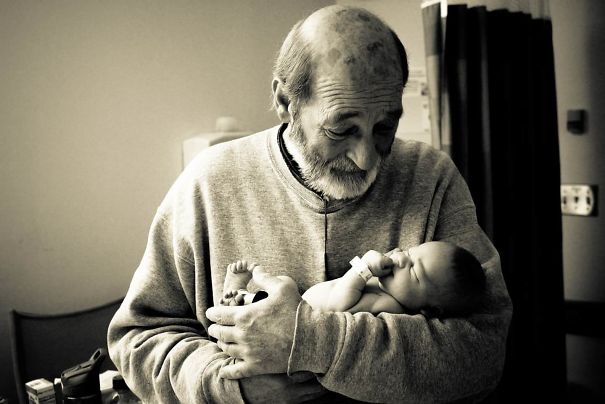 Baby and grandfather