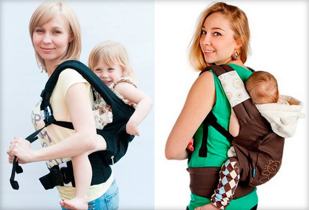 carrying a child on your back in an ergo-backpack