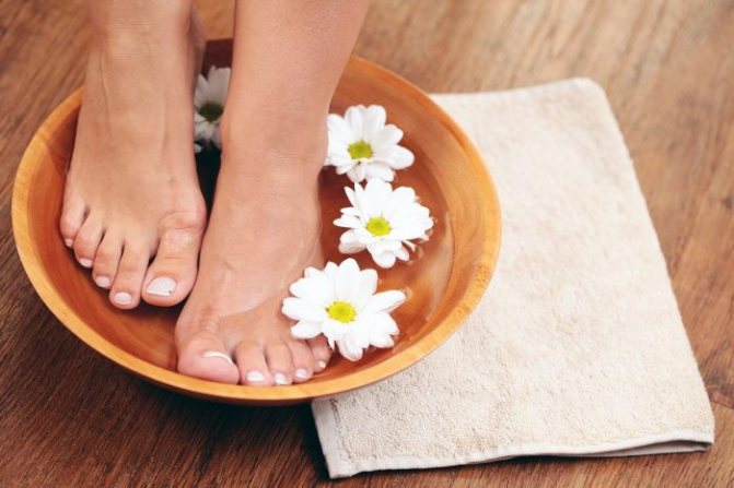 foot baths with chamomile